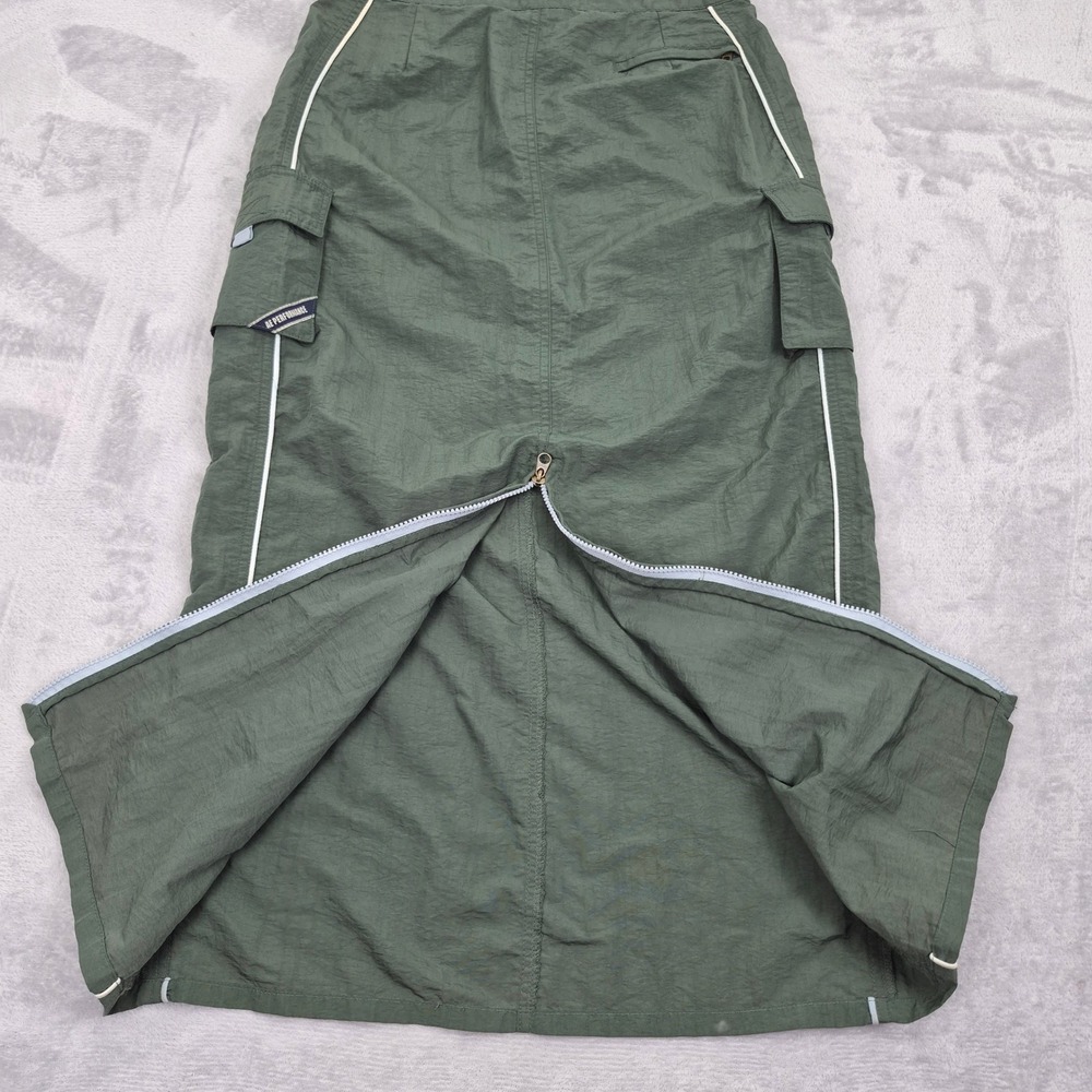American Eagle Cargo Maxi Performance Green Nylon Skirt Piping Womens 6 (30) M - Picture 14 of 14